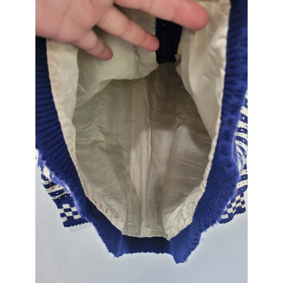 Vintage Berlou Norweigan Wool Winter Snowflake‎ Blue Sweater L-XL #17 - Picture 6 of 8